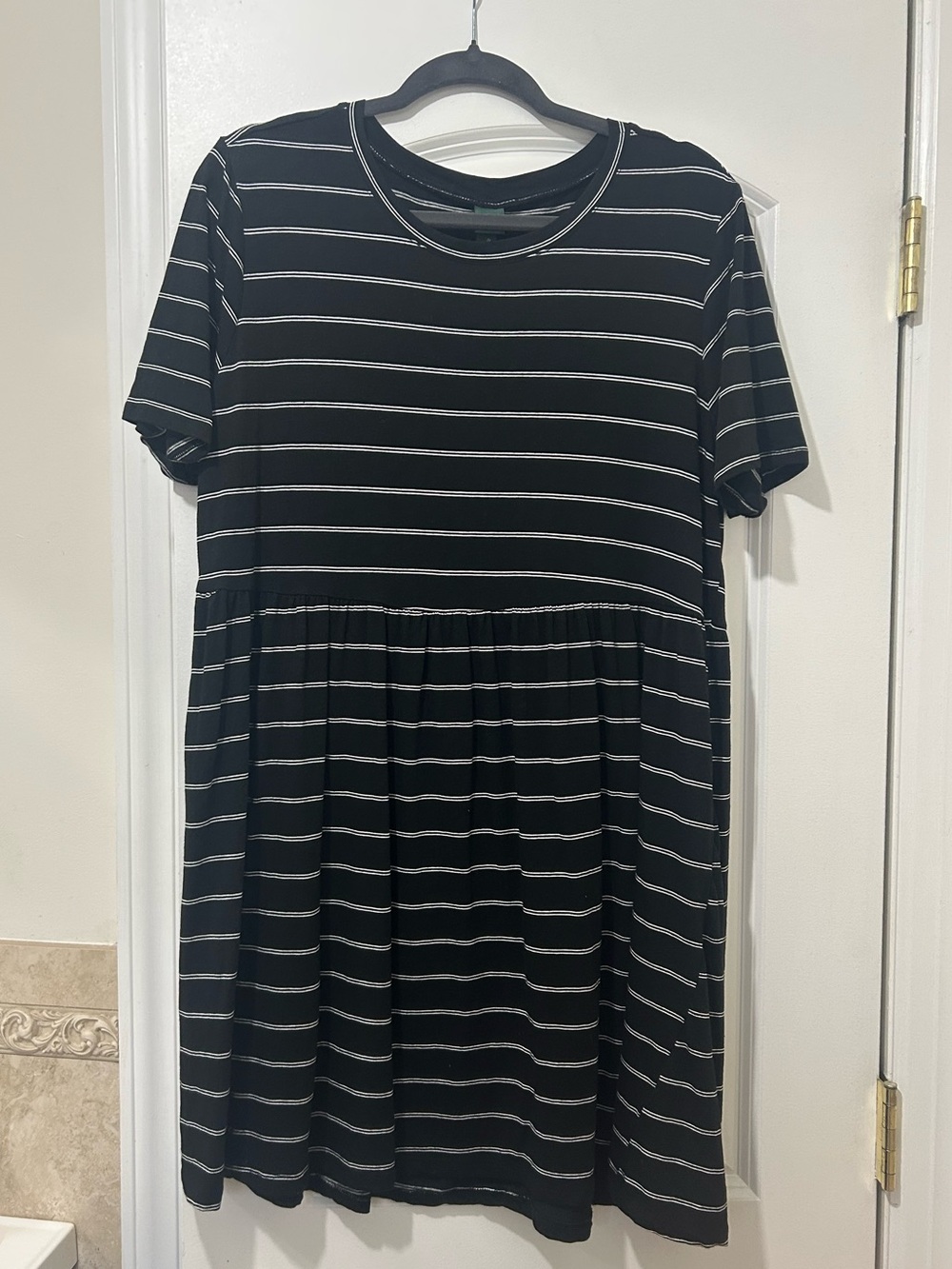wild fable Black and White Striped Short Sleeve Tee Dress